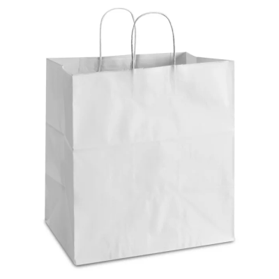 14x10x15 White Virgin Paper Handle Bags